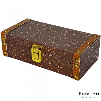 Caixa Decorativa Pequena Texture – Organização e Estilo Rústico para Ambientes Sofisticados