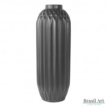 Vaso Decorativo Modern Alto em Cerâmica Chumbo