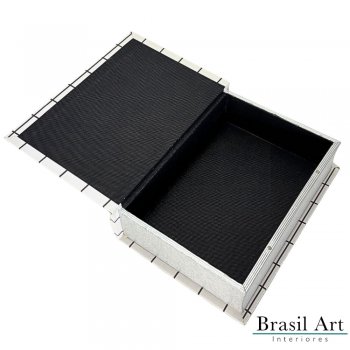 Livro Caixa Decorativo Modern White G – Design Minimalista, Elegância e Organização Contemporânea
