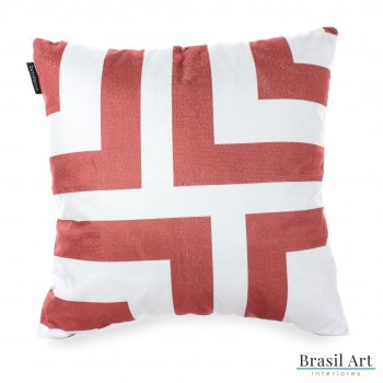 Capa de Almofada em Algodão Vermelho Mood