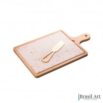 Conjunto 03 Peças para Queijo em Bambu 29x17cm