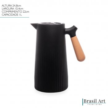 Garrafa Térmica New Nórdica Preta 1L