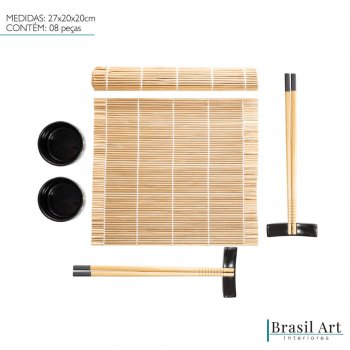 Conjunto Sushi Naka de 8 Peças em Bambu
