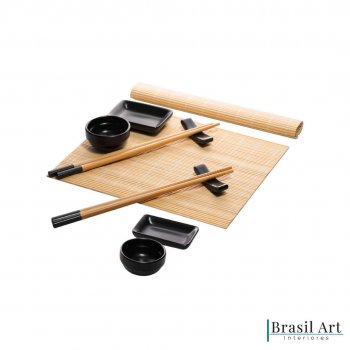 Conjunto Sushi Okinawa de 10 Peças em Bambu