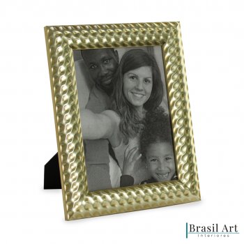 Porta-Retrato Decorativo Machetada Ouro 15x20cm