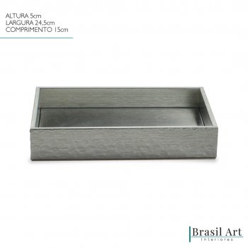 Bandeja Decorativa Prata Velho com Textura