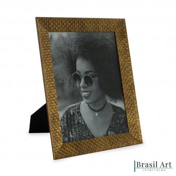 Porta-Retrato Decorativo Escama Ouro Velho 20x25cm