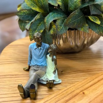 Estátua para Decoração Pai e Filha