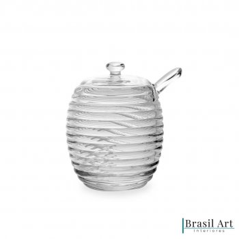 Açucareiro em Cristal com Colher