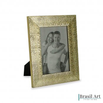 Porta-Retrato Decorativo com Textura Ouro 13x18cm
