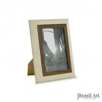 Porta-Retrato Decorativo Chanfrado Madeira 10x15cm