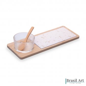 Conjunto Petisqueira com 04 Peças Terrazo