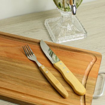 Jogo com 12 Talheres para Mesa Hanzzo Wood