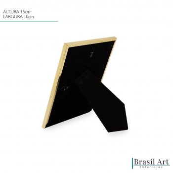 Porta-Retrato Decorativo em Basic em Inox Dourado 10x15cm
