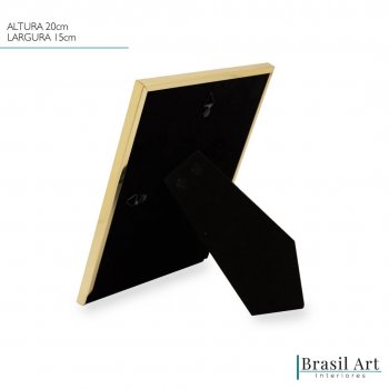 Porta-Retrato Decorativo Basic em Inox Dourado 15x20cm